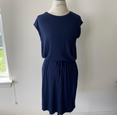 banana republic t shirt dress Short Sleeve Women’s M Petite Maxi length Black Knee Length T Shirt