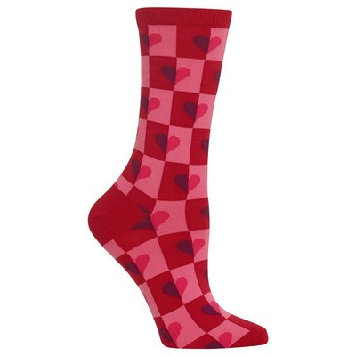 Hot Sox - HALF HEARTS (Red) - 1 Pair Women's Socks (Size 9-11) - HS-V-2501-R