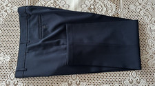 Levi Action Slacks Flat Front Dress Pant Navy Blue Dacron Polyester Mens 36 x 30