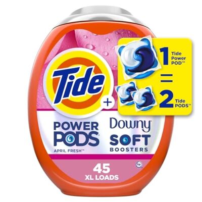 Tide Power Pods With Downy 45 Count Laundry Detergent Stain Removal Softness