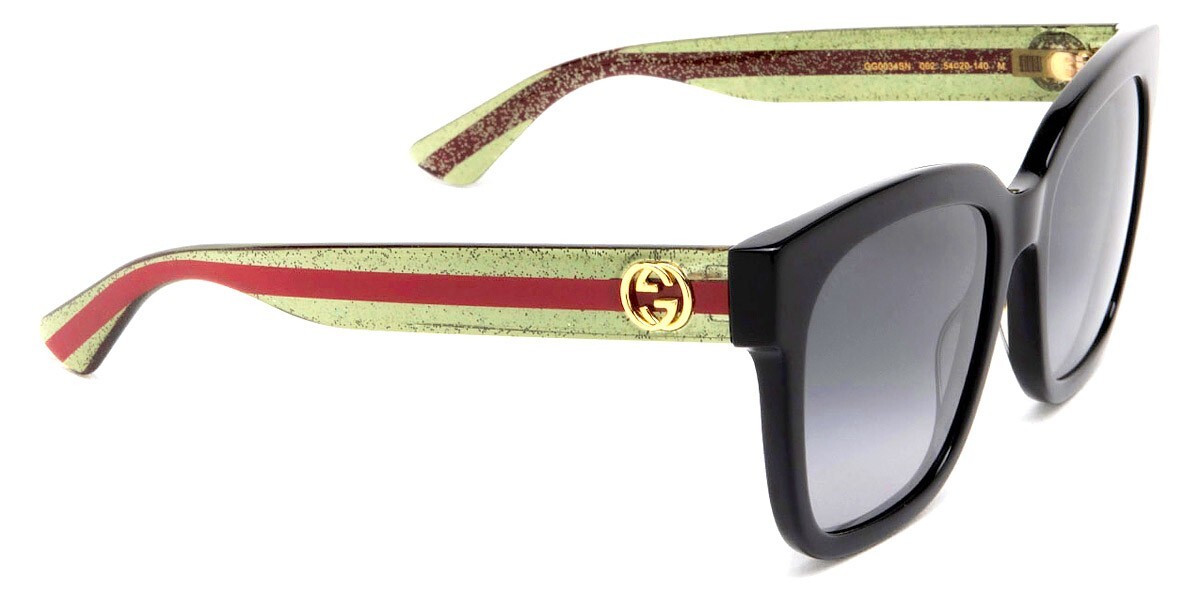 Gucci GG0034SN 002 Women Sunglasses - Gradient Black Green