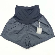 A:Glow Women's Asphalt Gray Maternity Panel Cuffed Shorts Size 16