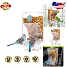 Automatic Bird Feeder No Mess Acrylic Transparent Food Container for Small Birds