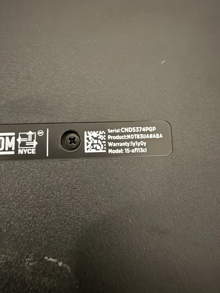 Ноутбук HP 15-AF113CL 15 дюймов ноутбук AMD A8 6 ГБ RAM с зарядным устройством прочитайте описание - Изображение 4 из 4