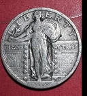 1923 US Standing Liberty SILVER Quarter! "Philadelphia" Mint! FINE! Old US Coin!