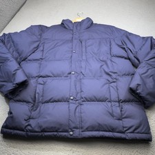 L.L. Bean Jacket Men 2XLT Tall Blue Puffer In...