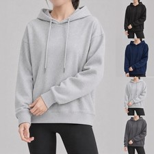 Solid Color Women's Sweatshirt Hoodie Loose Casual Long Sleeve Pullover Top