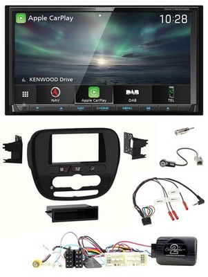 Kenwood Bluetooth USB 2DIN Lenkrad TMC DAB Navigation für Kia Soul 17-19 piano N