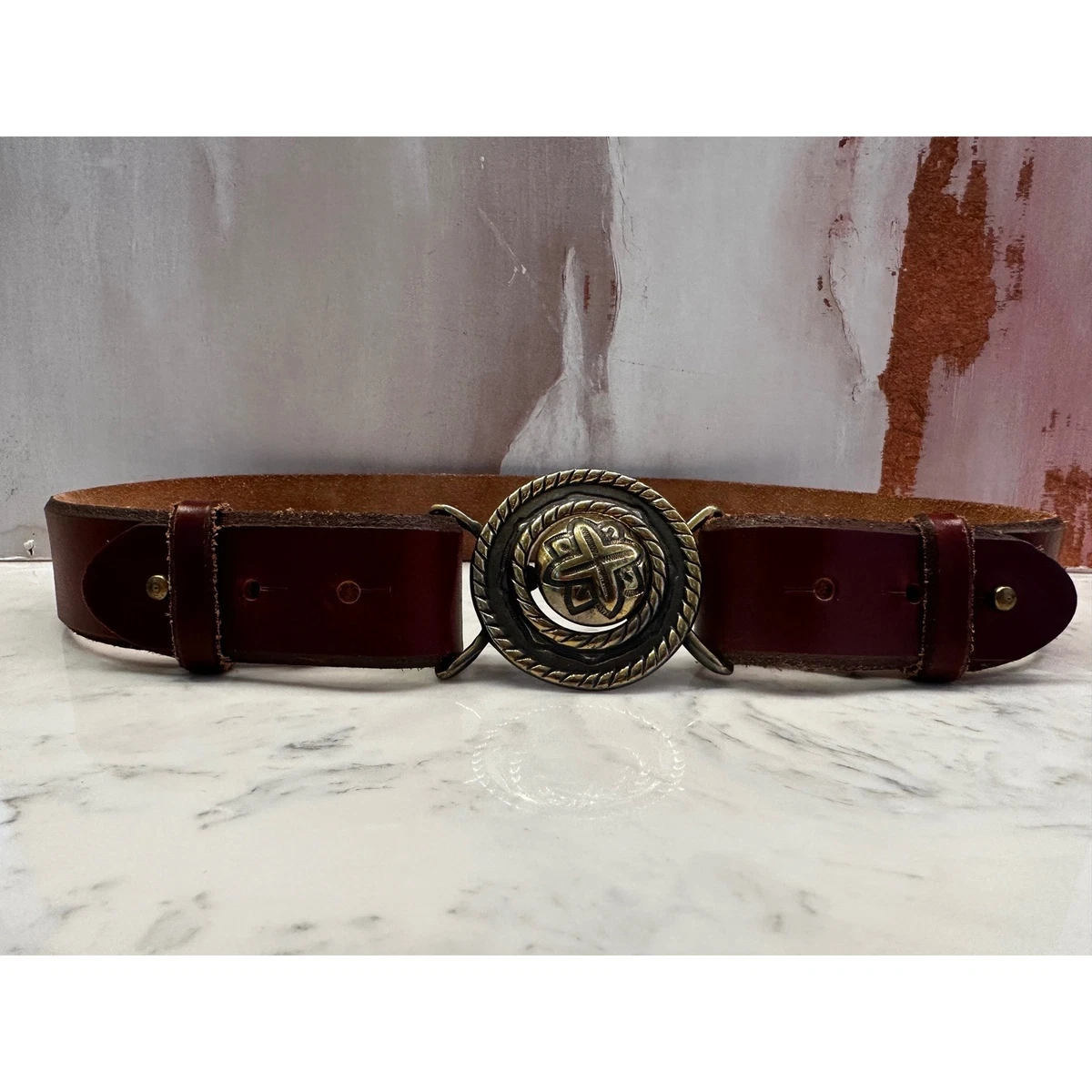 Claiborne Tan Belt with Decorative Black Buckle Size Small Liz Claiborne Women main image 3