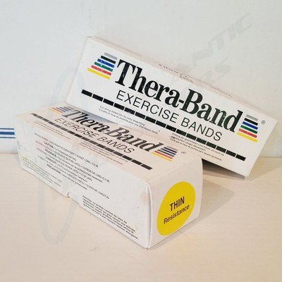 2 Thera-Band Yellow Exercise Physical Therapy 25yd Thin Resistance Bands