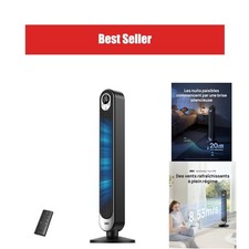 DREO Ventilateur Colonne Silencieux 106cm Télécommande 9 Vitesses Oscillant