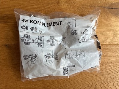 Genuine IKEA KOMPLEMENT Set of 4 Hinges with Soft Close 302.145.04, New & Original Packaging!