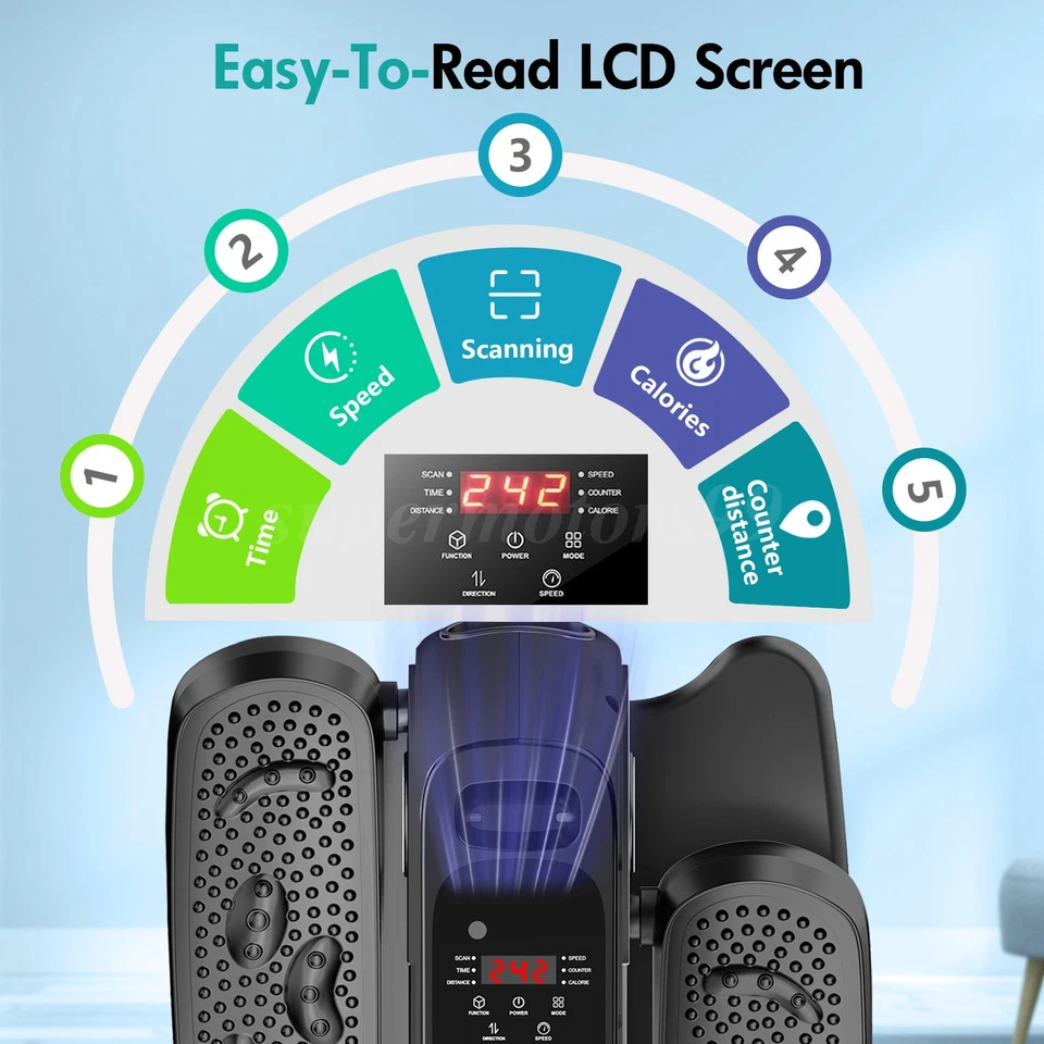 Máquina elíptica eléctrica Ellipse debajo del escritorio ejercicio de piernas LCD completamente montado Foto 3 de 4