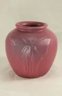 Van Briggle Colorado Arts & Crafts Pottery 3⅛" Luna Moth Vase in Mulberry Glaze