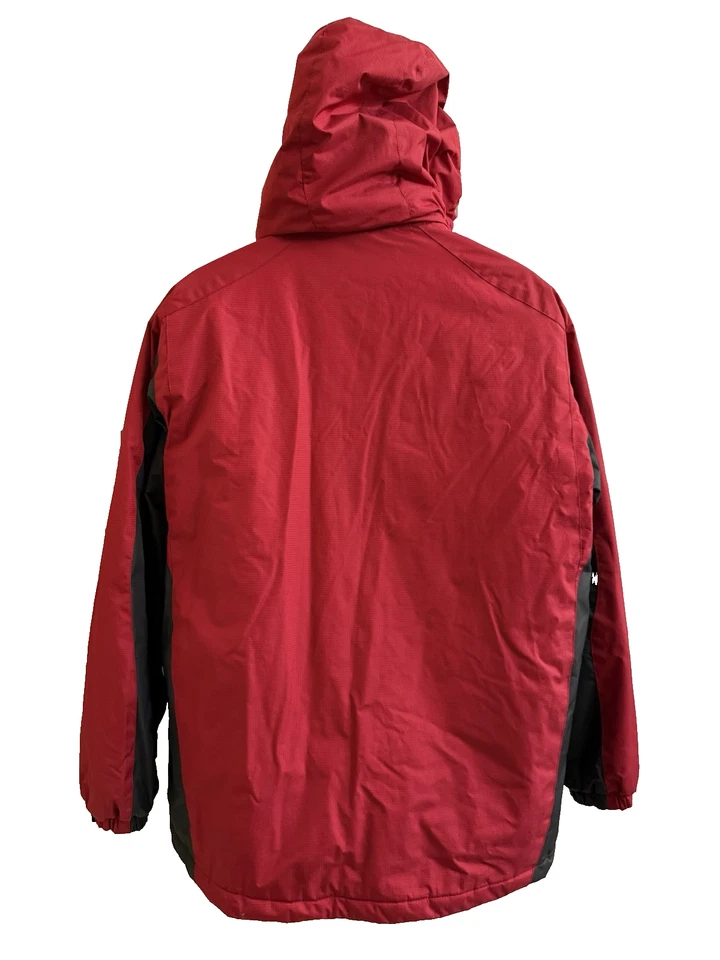 Chaqueta Izod PerformX Roja/Negro Con Capucha Bolsillos con Cremallera Forrada Aislada Talla Grande Foto 3 de 4