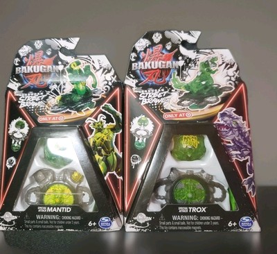 Bakugan Street Brawl 2x Lot Special Attack TROX & MANTID Figure TARGET EXCLUSIVE