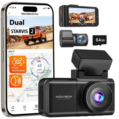 X3 PRO Dash Cam Front and Rear, Dual STARVIS 2 IMX675, 1440P 60FPS+1440P ADAS...
