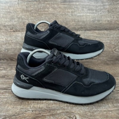 Kuru Apogee Shoes Men's 10.5 Women's 12 Jet Black Smoke Gray Suede Mesh Walking