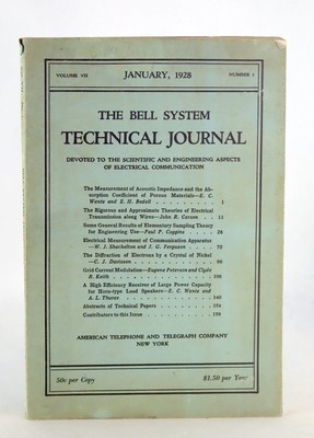 John R Carson AT&T The Bell System Technical Journal Volume VII No 1 Jan 1928