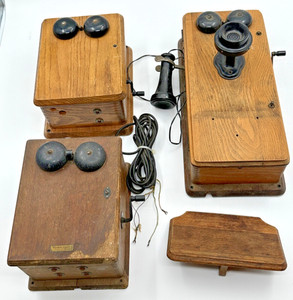 Telephone Western Electric/Strombert Carlson LOT OF 4 Hand Crank 2-Bell boxes