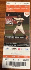 Los Angeles Dodgers vs Giants Game #40 7/5/2013 Sergio Romo on Ticket