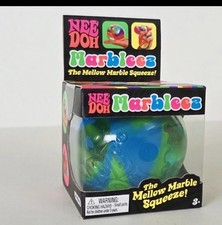 Rare NeeDoh EARTH Marbleez Nee Doh Blue and Green Marble Stress Ball NEE-DOH