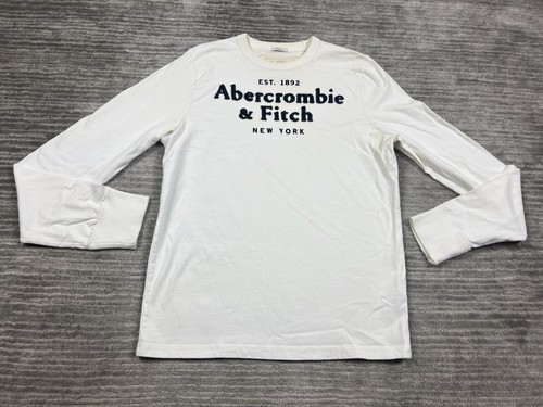 Abercrombie & Fitch Shirt Mens Large White Muscle Long Sleeve 100% Cotton