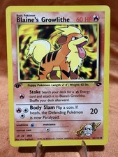 Pokémon TCG Blaine's Growlithe Gym Heroes 35/132, Regular 1st Edition NM on eBay