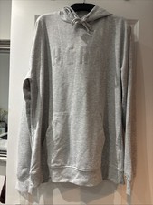 HERA Men’s Large Hoodie Light Pale Grey Cotton Mix Velvet logo 