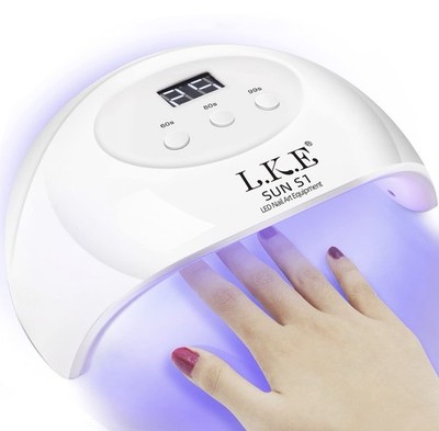    LKE 72W UV LED Nail Lamp SUN S1 Gel Nail Dryer Auto Sensor Used 2X   