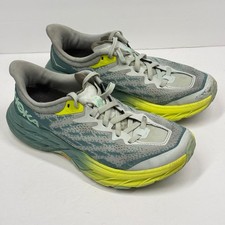 Hoka Speedgoat 5 Sneaker Lace Up Green Textile Breathable Trail Size 6.5