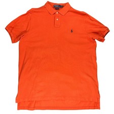 Polo Ralph Lauren Mens Orange Custom Fit Pique Short Sleeve Polo Shirt XL