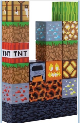 Minecraft Blockbaulampe, 16 Lichtblöcke + Basis Block Building Light Netzteil