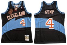 Cleveland Cavaliers Shawn Kemp Black Mitchell & Ness Jersey Mens Small New
