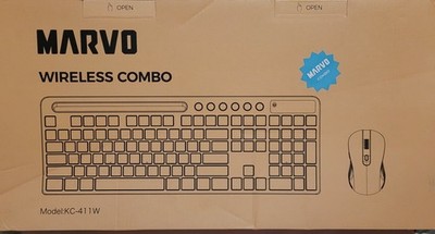 Marvo KC-411W Wireless Keyboard Mouse Combo 2.4GHz USB Receiver Open Box