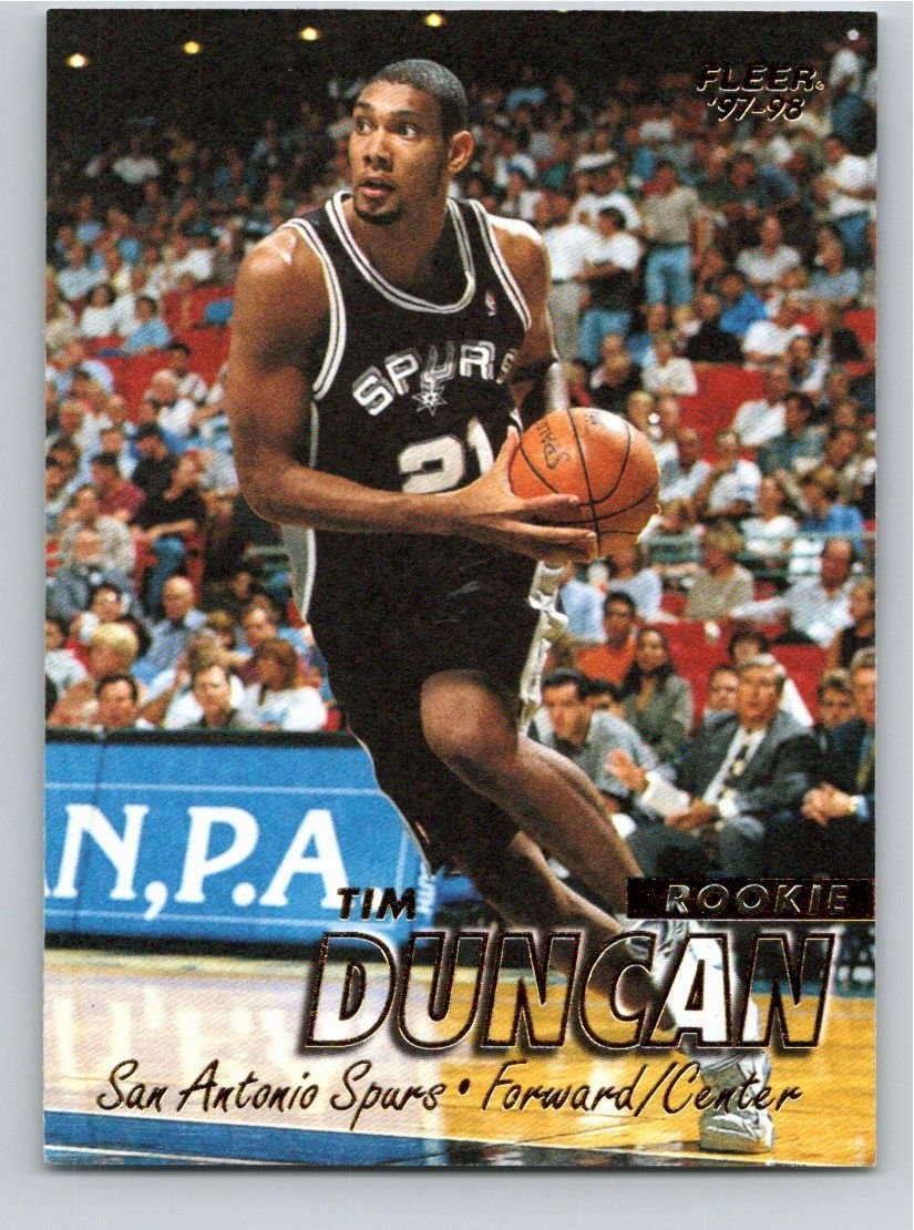 1997-98 Fleer #201 Tim Duncan San Antonio Spurs RC Rookie Free Shipping!