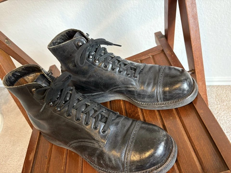 1955 Postman/Policeman Very Rare Red Wing Military Style Boots Sz 10 - Image 2 of 4