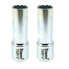 2x Bimecc TA20-1/2 10-Spline Lug Nut Tool Keys w/12mm 1/2" Square Socket for Car