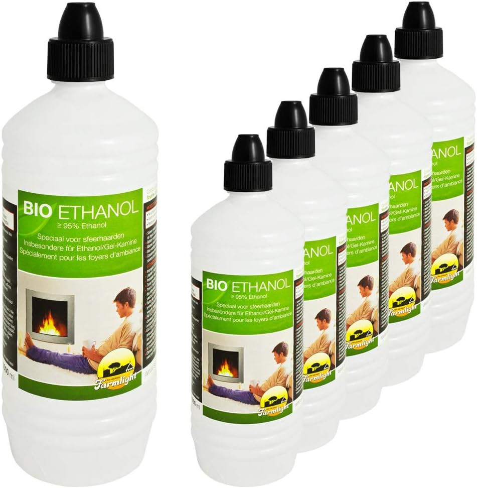 Bioetanolo 6 Litri Premium 96,6% per Camini: Calore Puro e Senza Odore