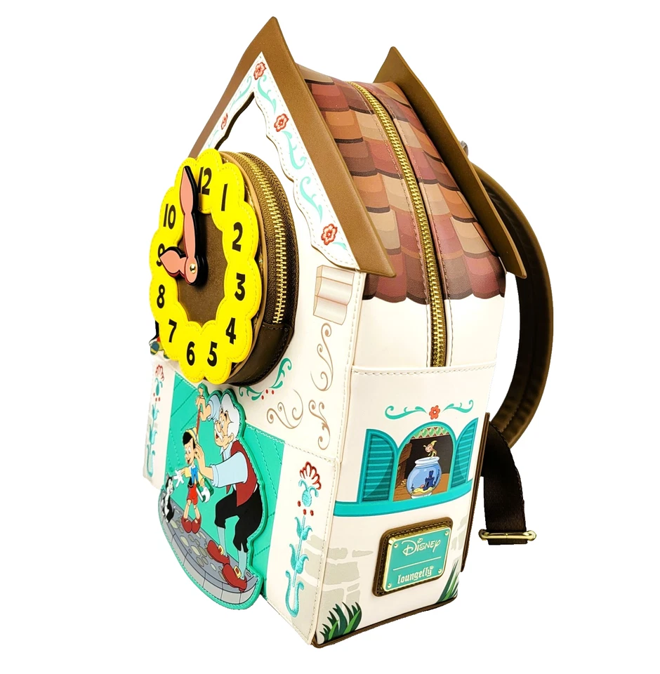 Mini Mochila Reloj Cuco Loungefly Disney Pinocho Wondercon Edición Limitada Foto 3 de 4