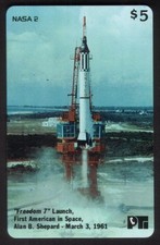 NASA 2: $5. Freedom 7 Launch: Alan Shepard 1st USA in Space Card Only Phone Card