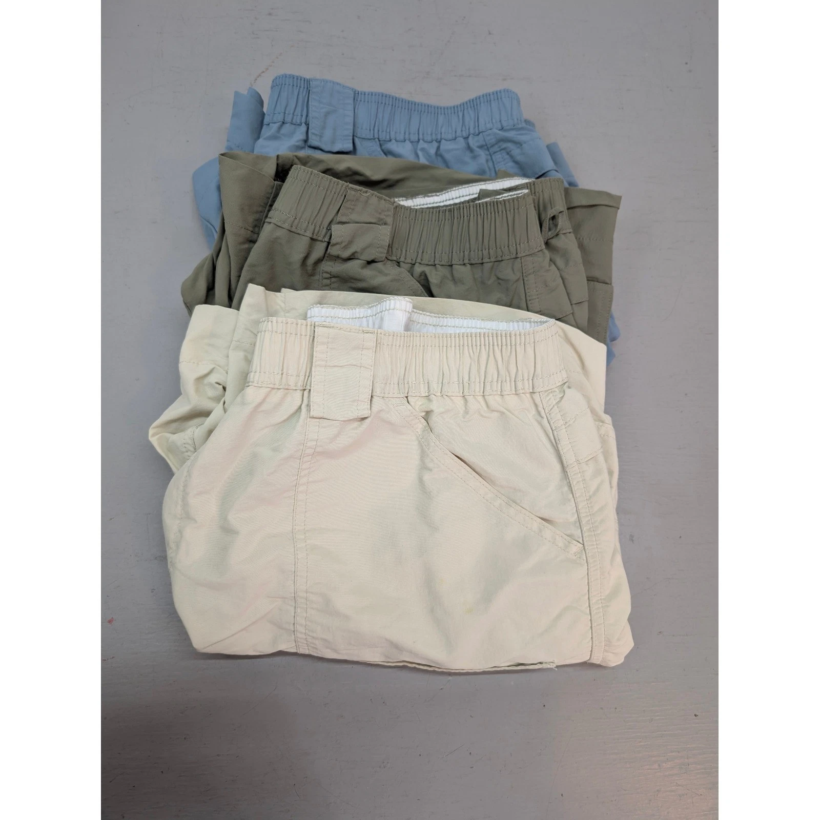 Lot of 3 AFTCO Men's Fishing/Boating Shorts Size 40 Blue Green Tan Outdoor Nylon