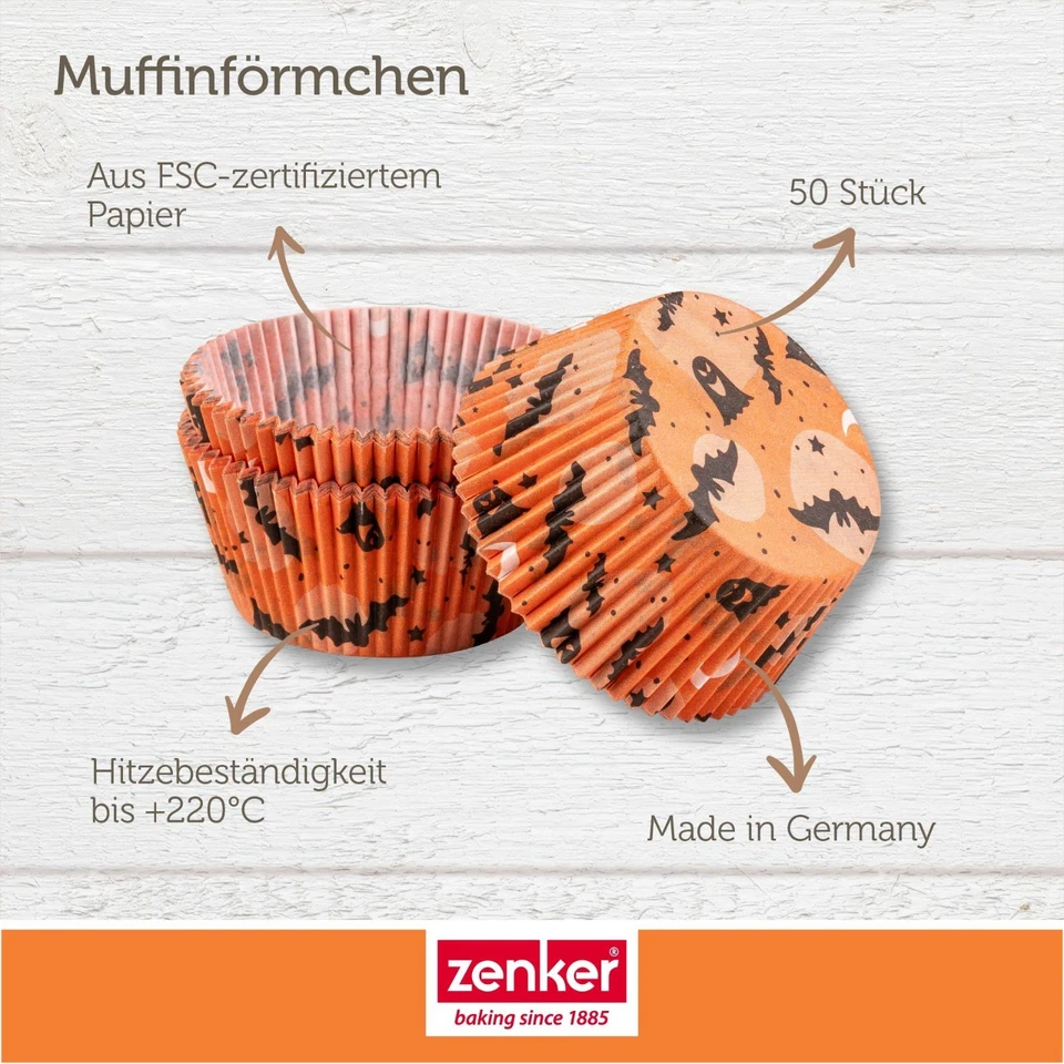 Zenker Happy Halloween Baking Papierbackförmchen 50 Stück Antihafteigenschaft - Bild 4 von 4
