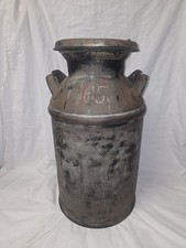 Vintage Metal Milk Can with Lid - Rustic Farmhouse Decor