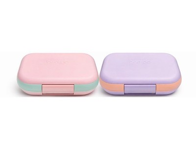 Bentgo Kids Lunch Box Bundle (2)/Leakproof Box/Pastel Pink & Purple/Complete Set