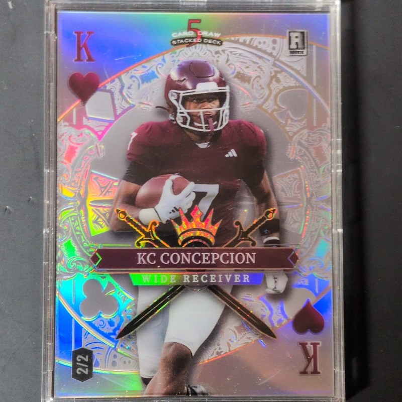 Wild Card 5 Card Stud KC Concepcion Serial 2/2 Football Card NC State