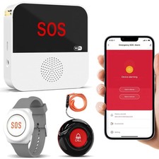 Wi-Fi Wireless Caregiver Pager Call Button with App Alerts for Elderly  Disa...