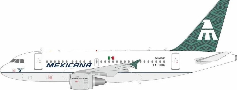 Mexicana Airbus A318-111 Xa-Ubq con Supporto 1:200 Scala Inflight200 - Immagine 2 di 2