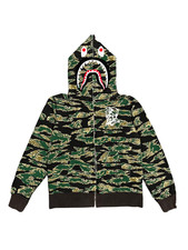 BAPE A Bathing Ape URSUS Forest Camo Full Zip Up Shark Hoodie Size L