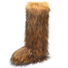 Faux Fur Boots for Women Winter Knee High Furry Boots Fuzzy Fluffy for Girls ...